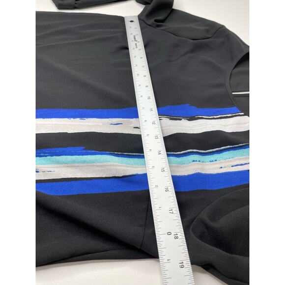 New Liz Claiborne Graphic Long Sleeve Blouse Top Back Art to Wear Office‎ Dark S - Picture 8 of 9